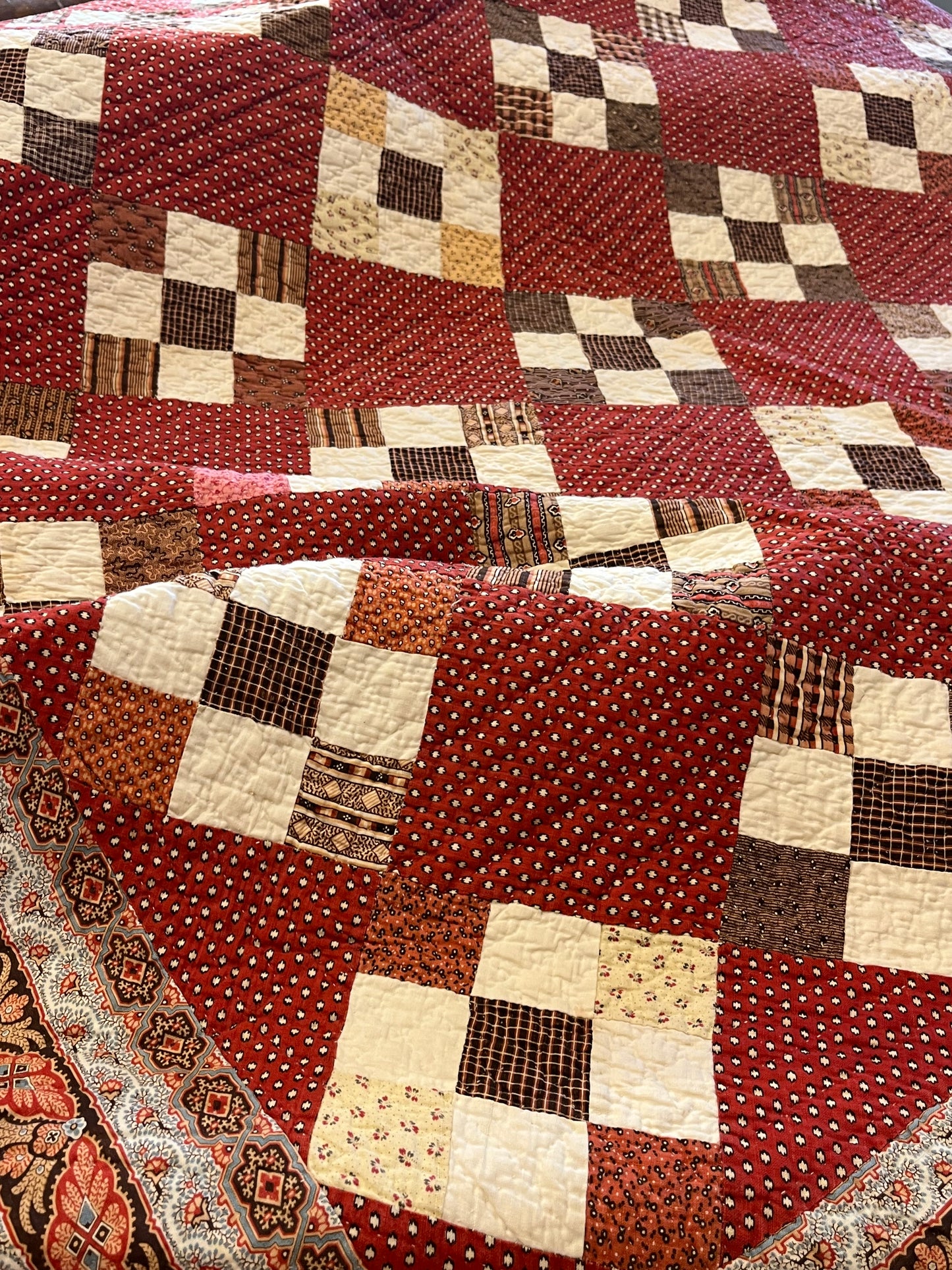 9 Patch on Point Quilt With Border