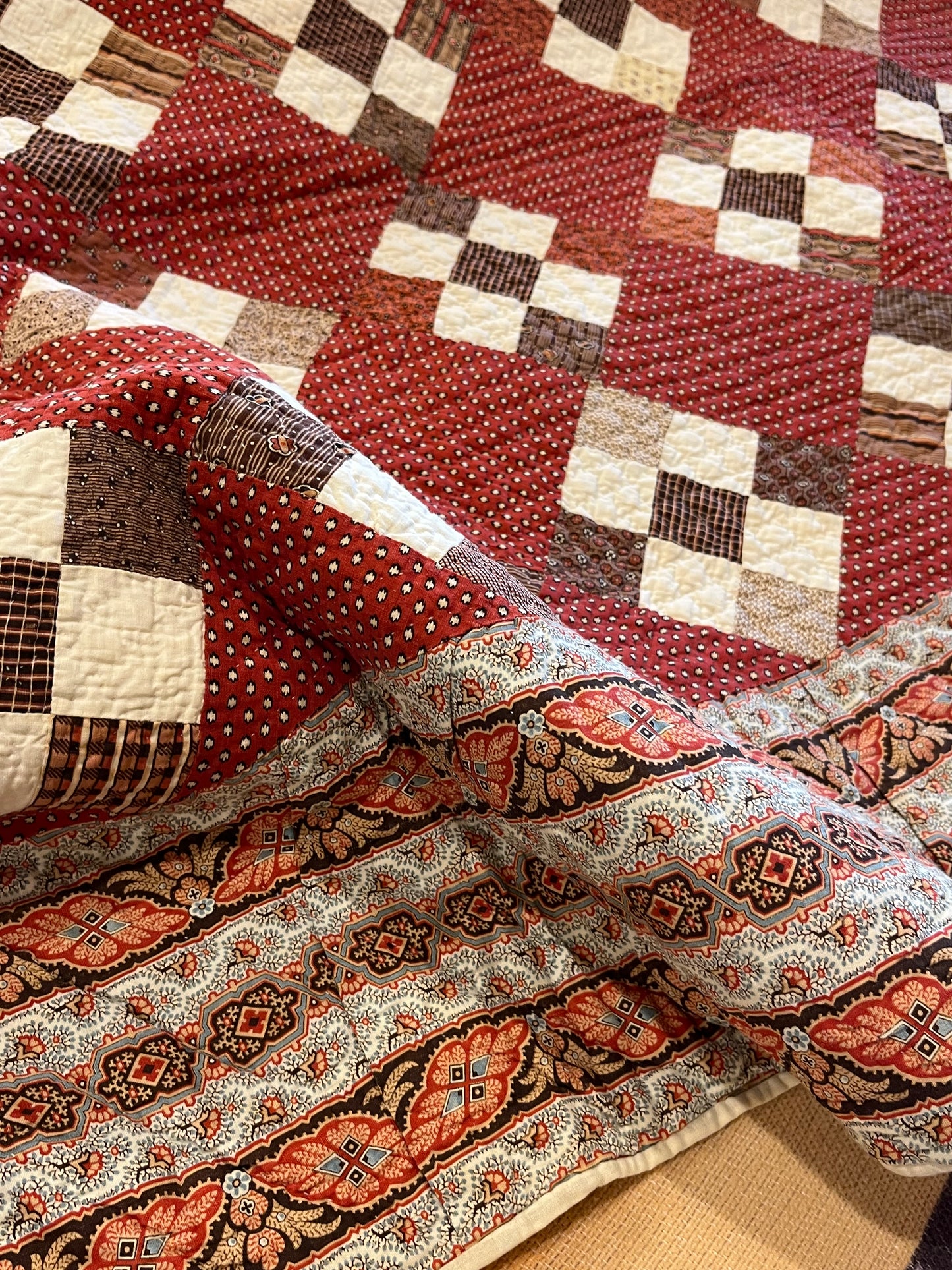 9 Patch on Point Quilt With Border