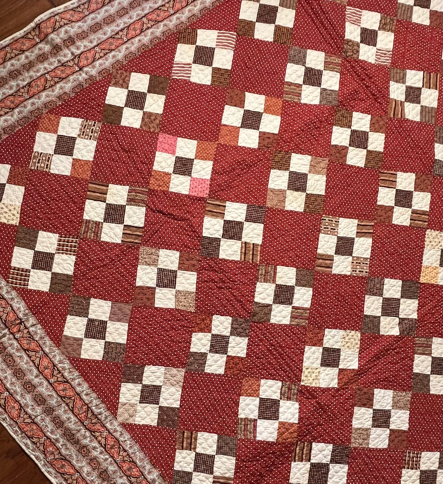 9 Patch on Point Quilt With Border