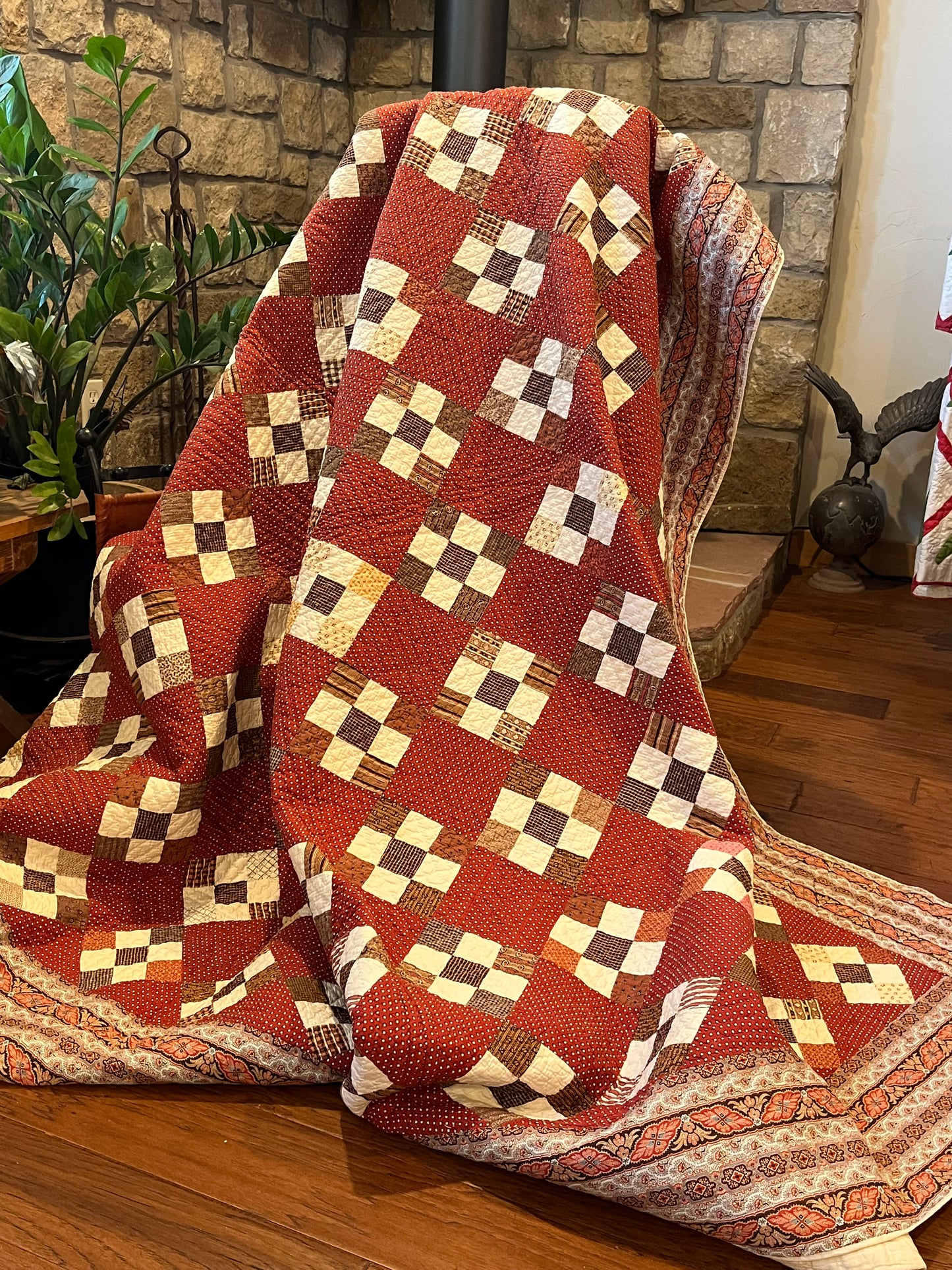 9 Patch on Point Quilt With Border