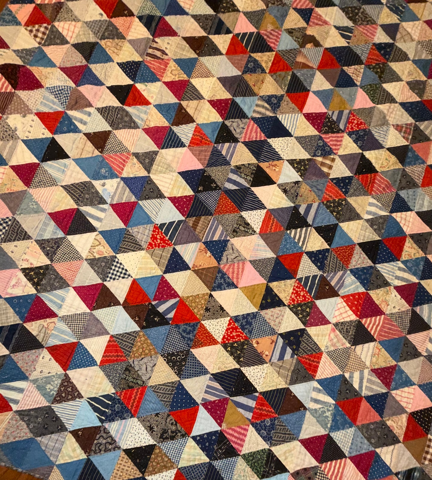 Scrappy One Patch Triangles Quilt