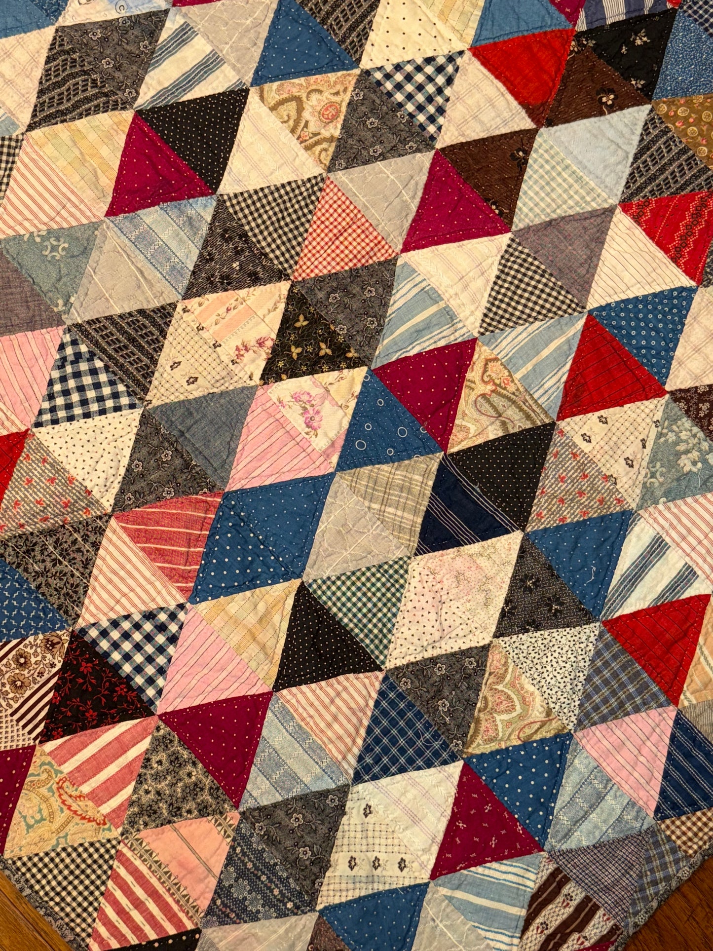 Scrappy One Patch Triangles Quilt