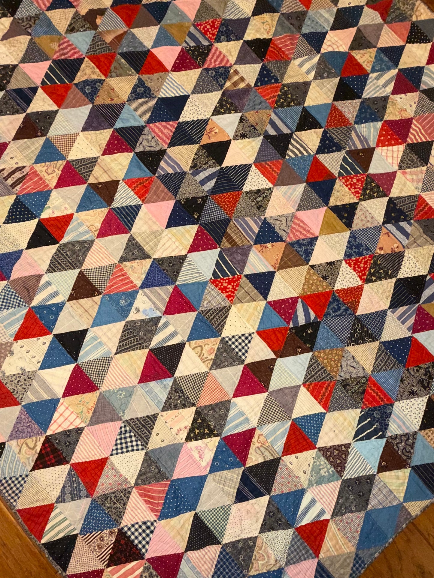 Scrappy One Patch Triangles Quilt