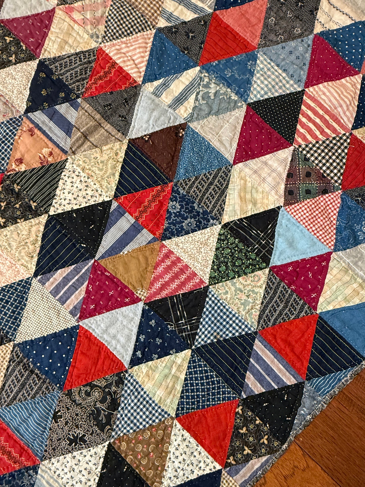 Scrappy One Patch Triangles Quilt