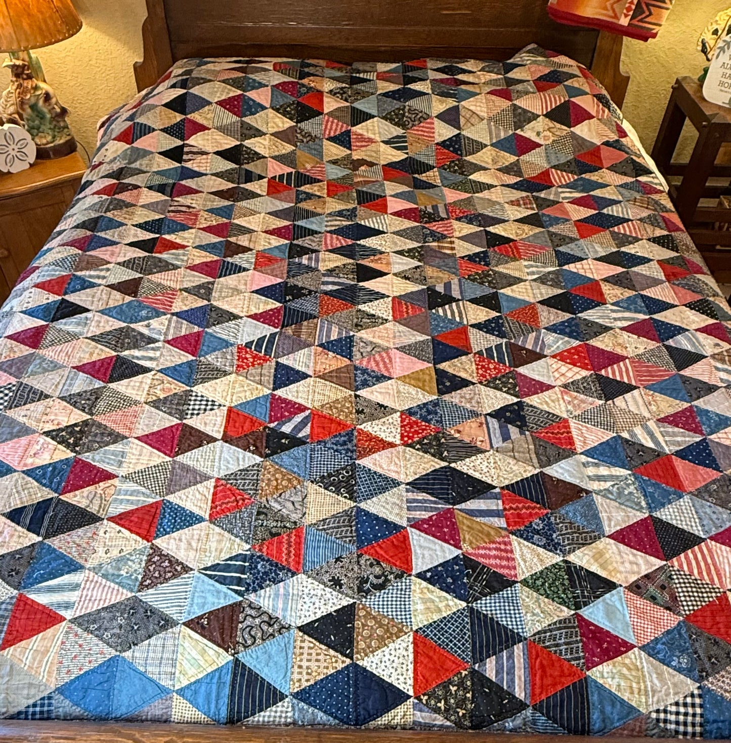 Scrappy One Patch Triangles Quilt