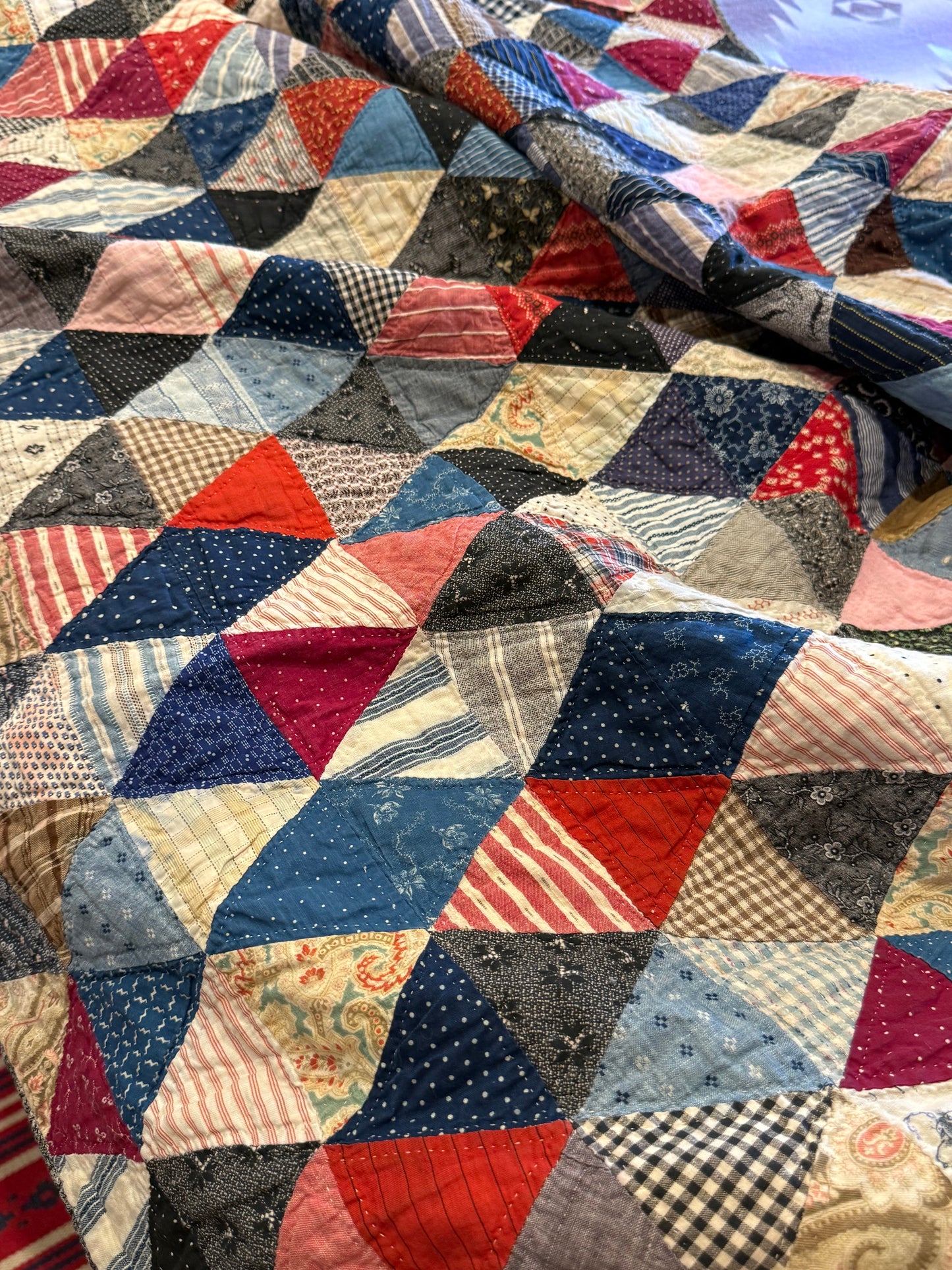 Scrappy One Patch Triangles Quilt