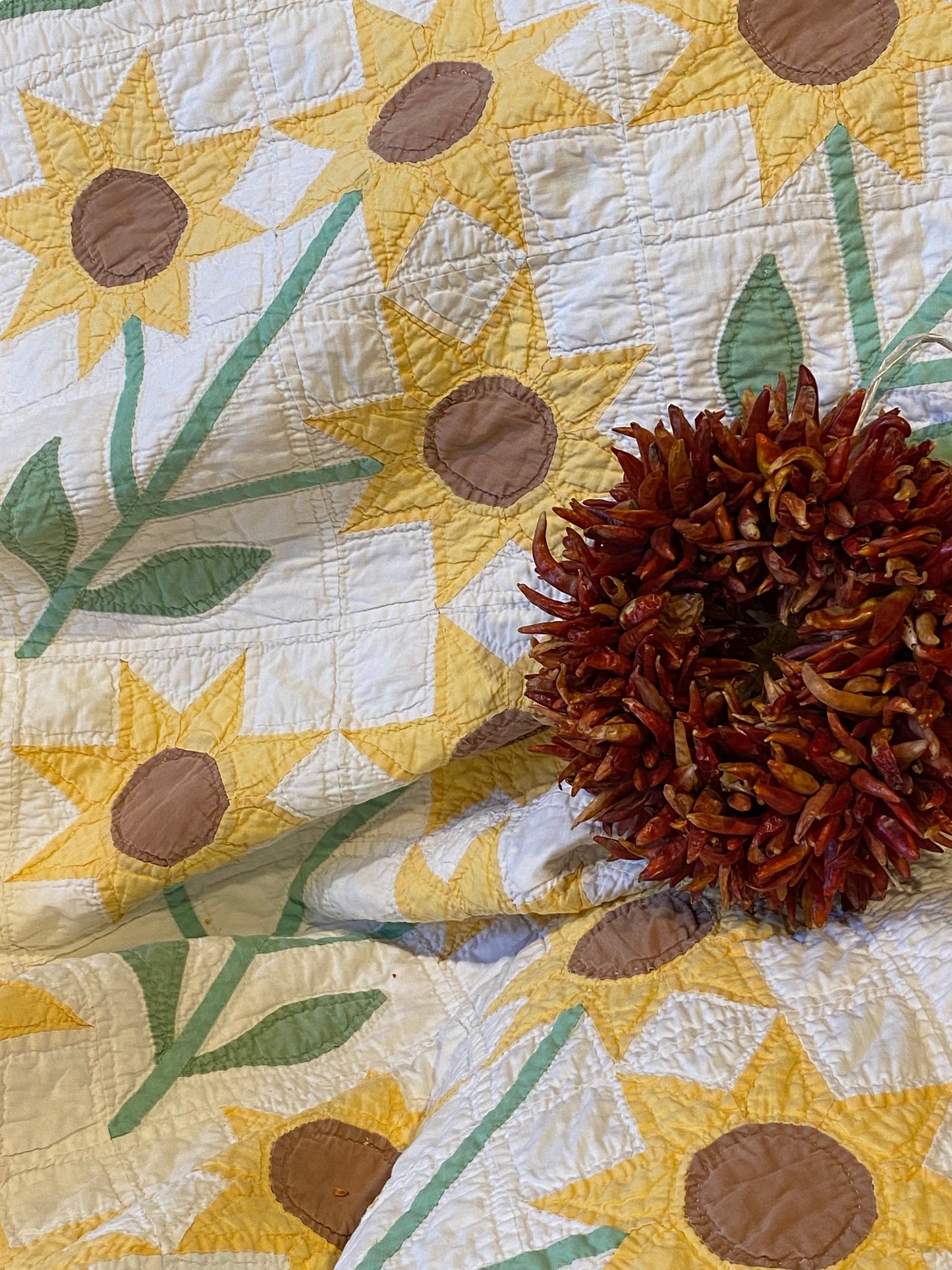 Triple Sunflowers Quilt