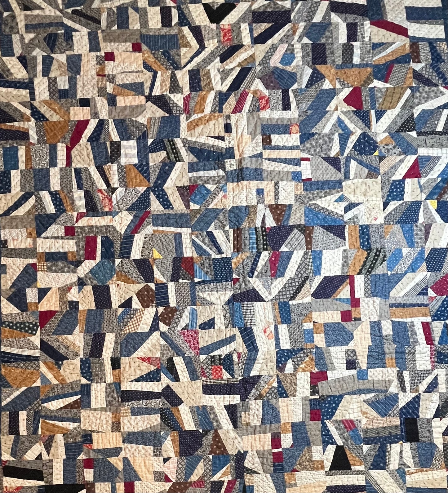 Scrappy Abstract Confetti Cotton Crazy Quilt