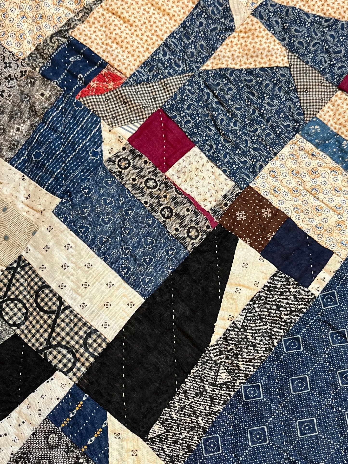 Scrappy Abstract Confetti Cotton Crazy Quilt