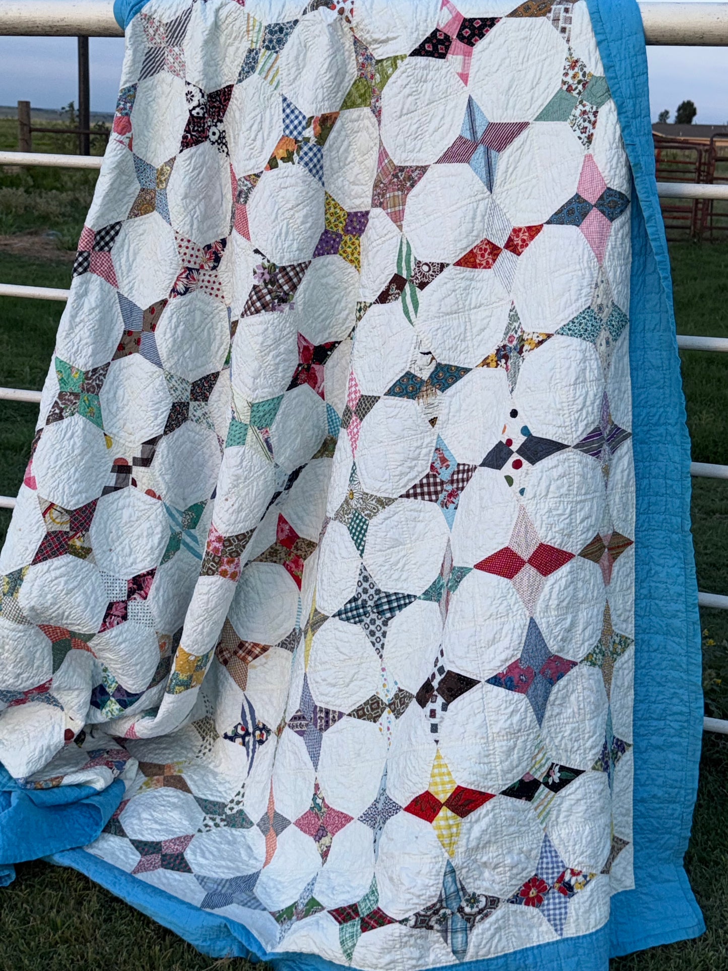 Scrappy Periwinkle Stars Quilt