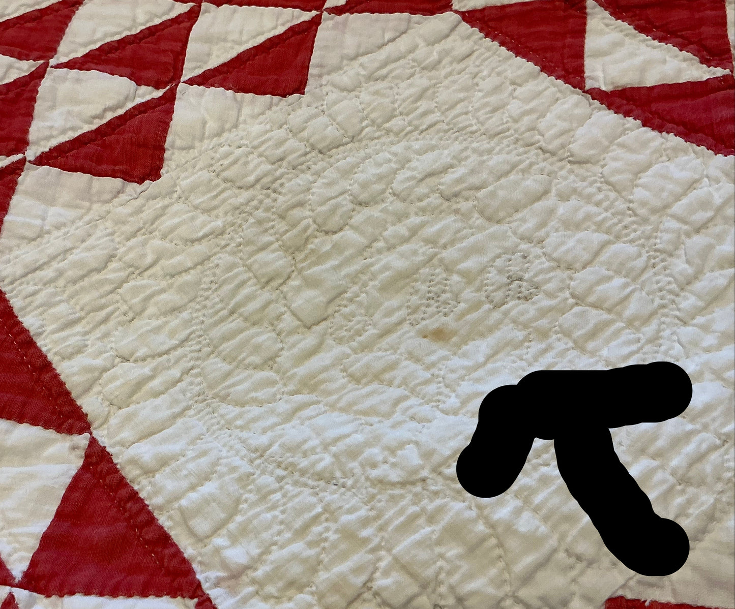 Ocean Waves of Triangles Quilt with Stars-Dated / Signed