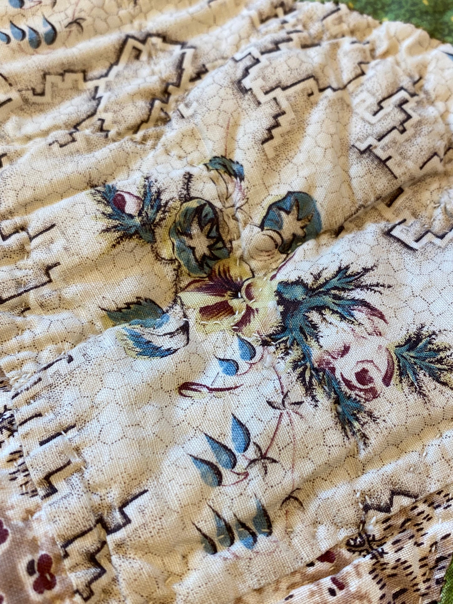 Early Delectable Mountains Quilt circa 1850’s Sold