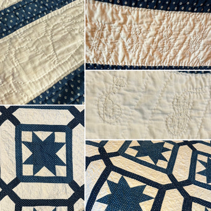 Signed Dated Variable Stars Quilt with Garden Maze Setting