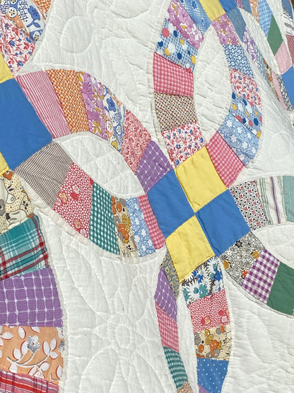 Vintage Double Wedding Ring Quilt