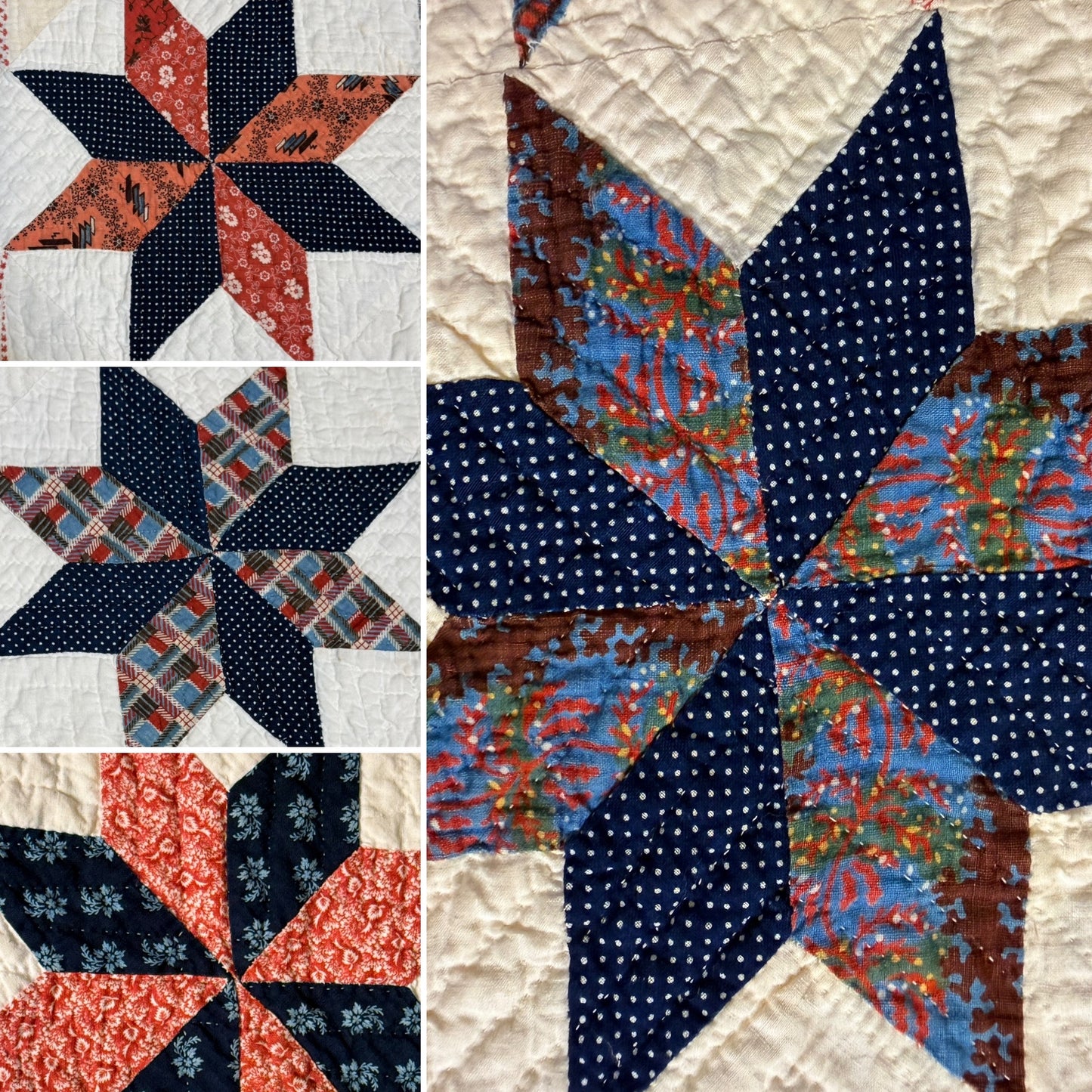 Early Circa 1840’s Incredible Variable Stars Quilt