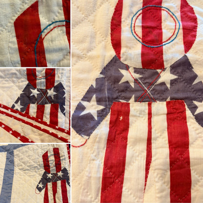 Unique and Rare Patriotic Overall Sam Quilt
