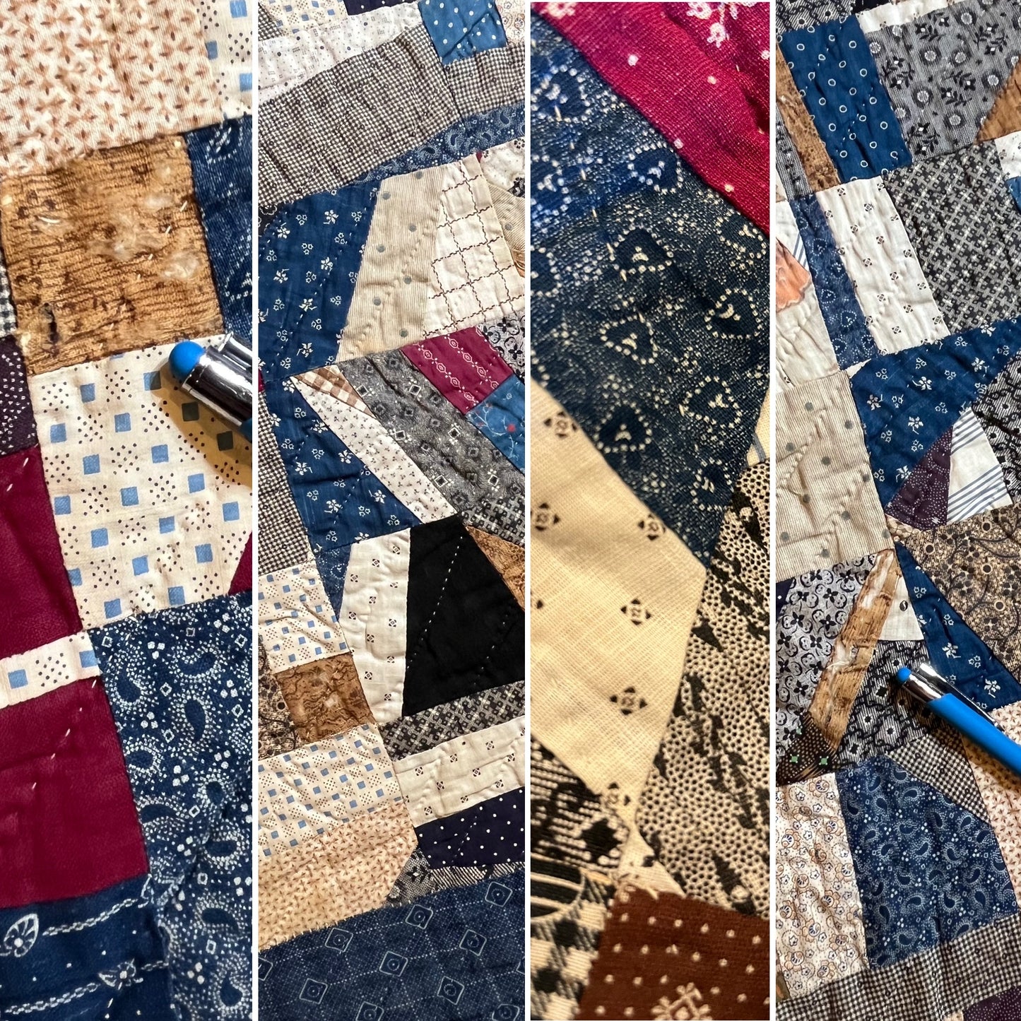 Scrappy Abstract Confetti Cotton Crazy Quilt