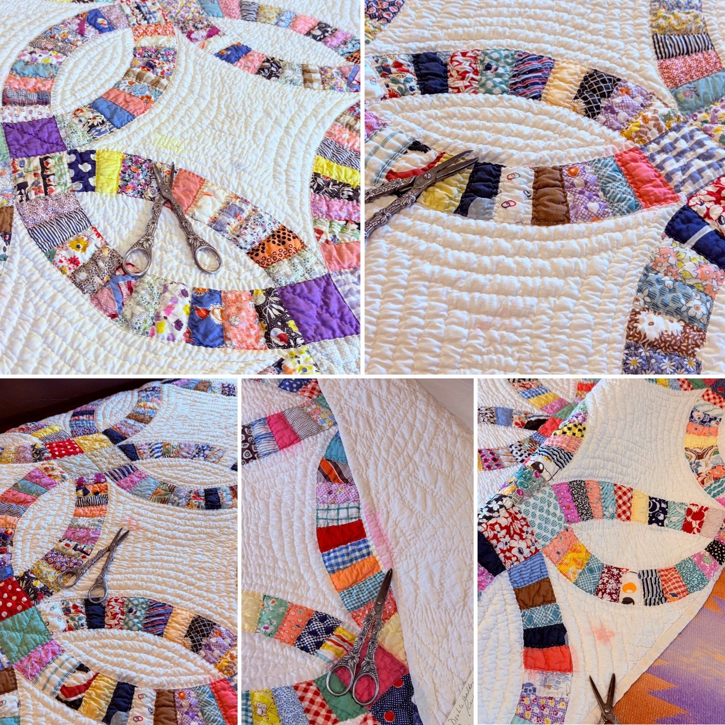 Sweet Double Wedding Ring Quilt