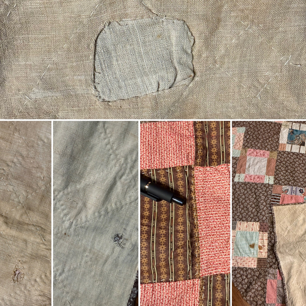 Early Variable 9 Block Patchwork Quilt