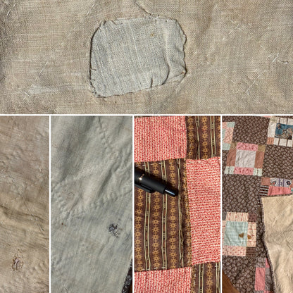 Early Variable 9 Block Patchwork Quilt