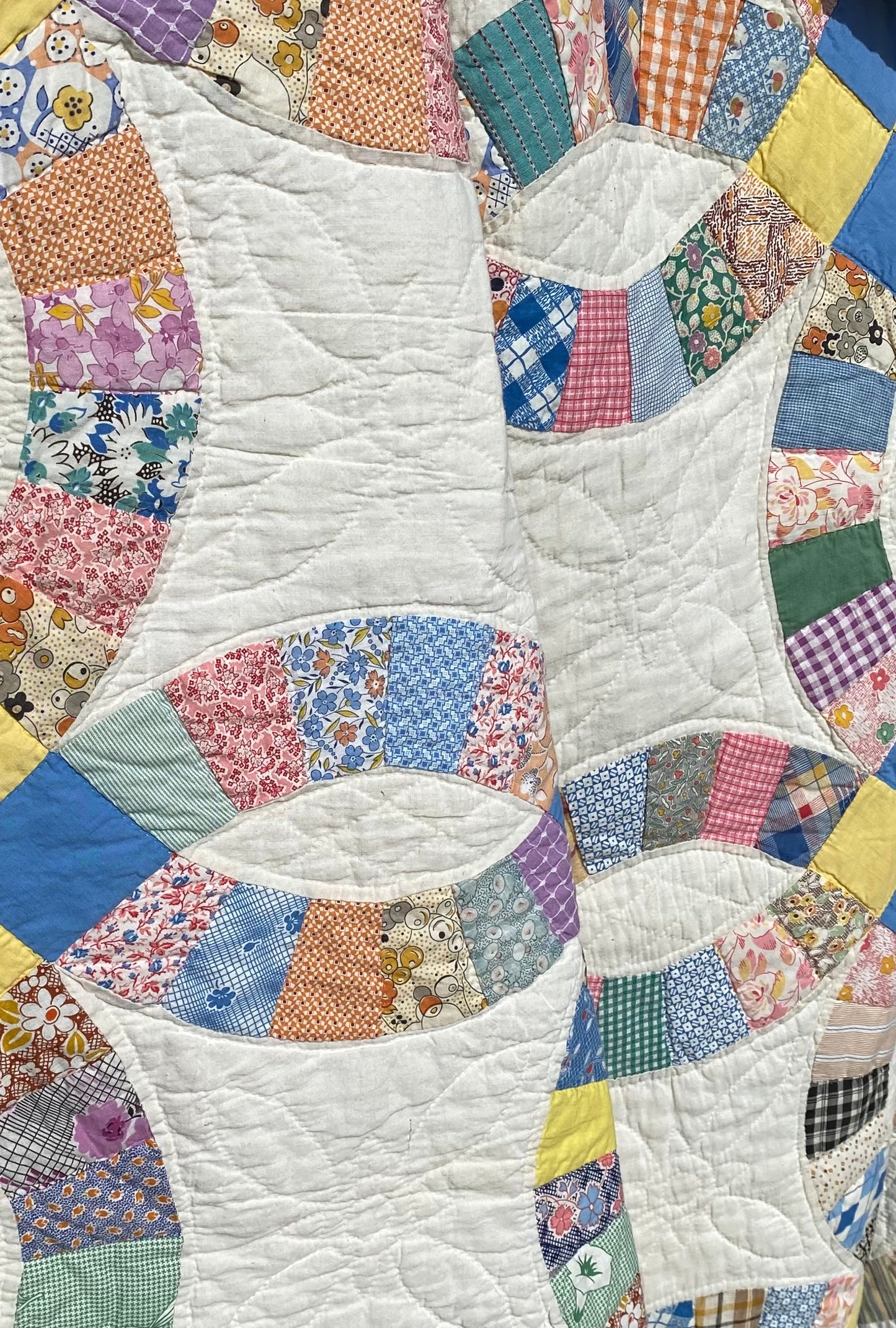 Vintage Double Wedding Ring Quilt