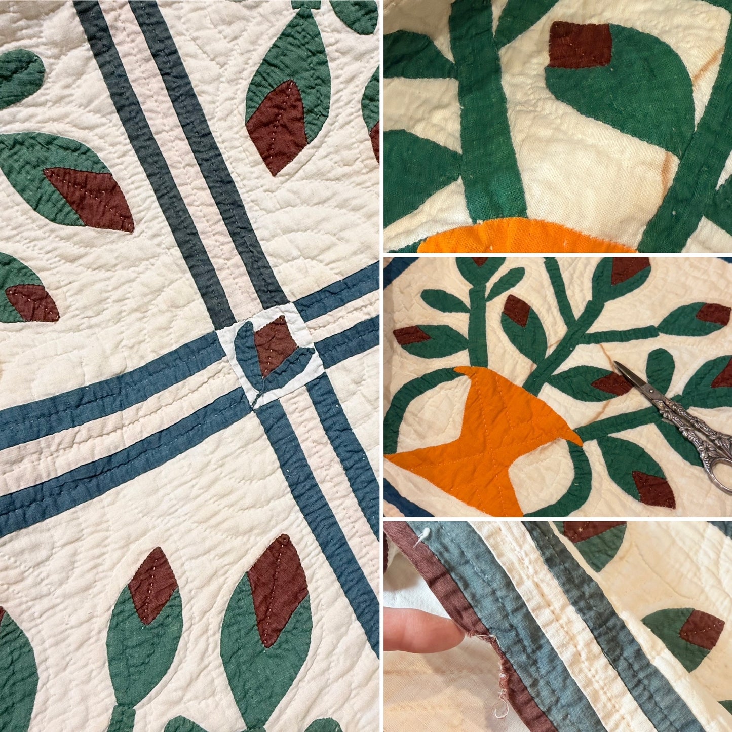 Folk Art Southern Basket of Flowers Quilt