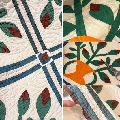 Folk Art Southern Basket of Flowers Quilt