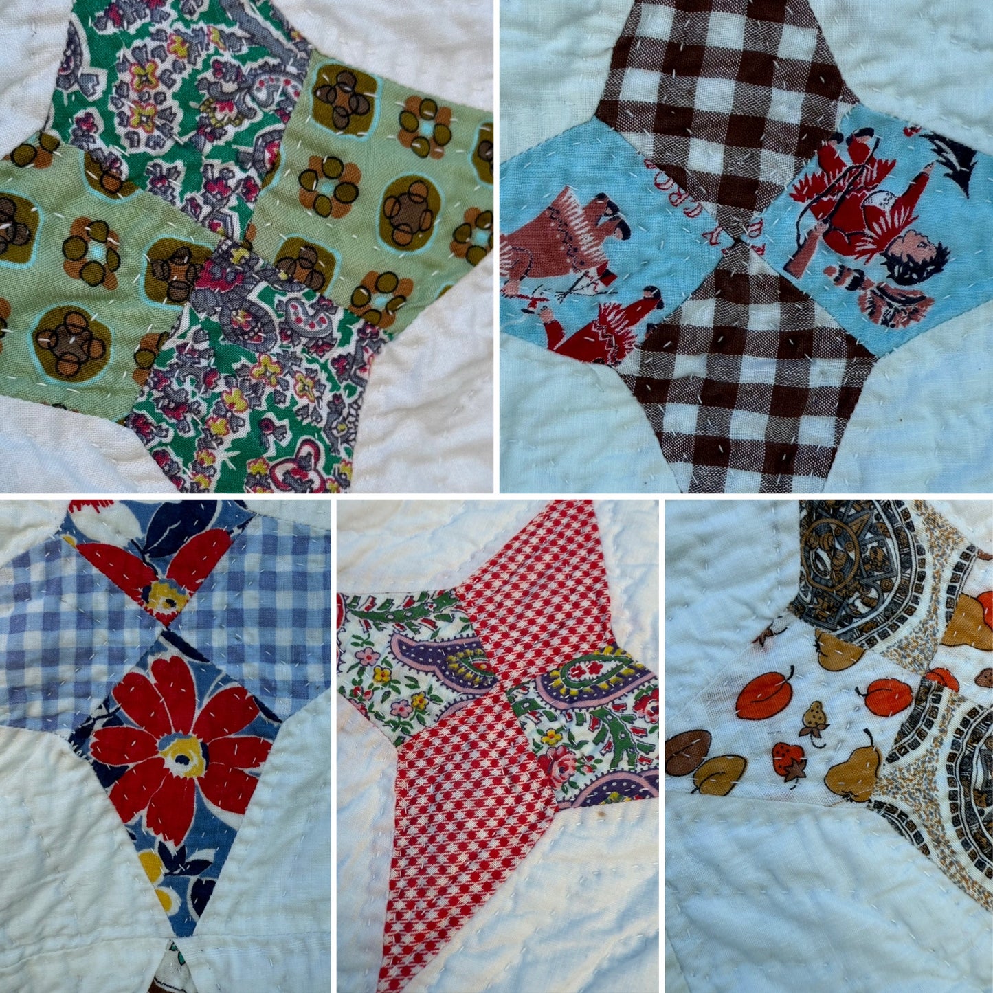 Scrappy Periwinkle Stars Quilt