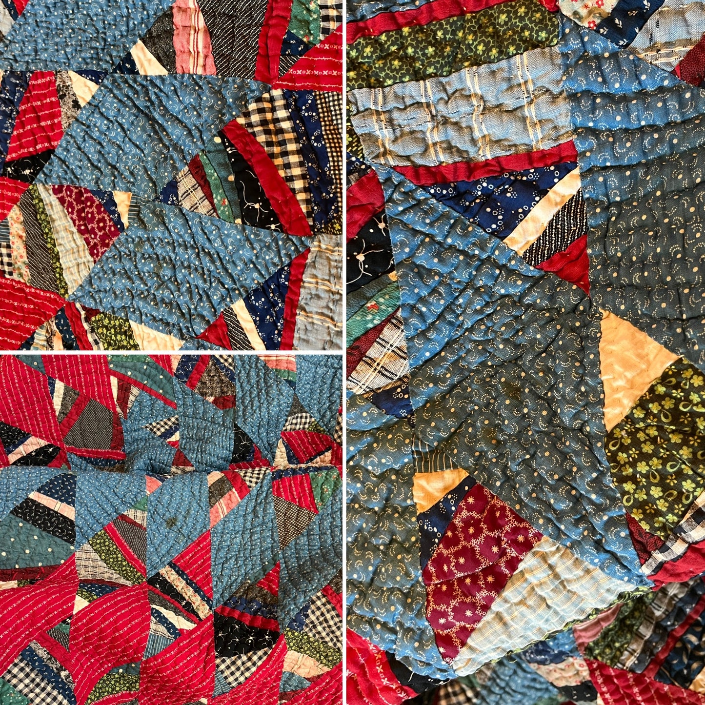 Scrappy String Unique Diamonds Country Quilt