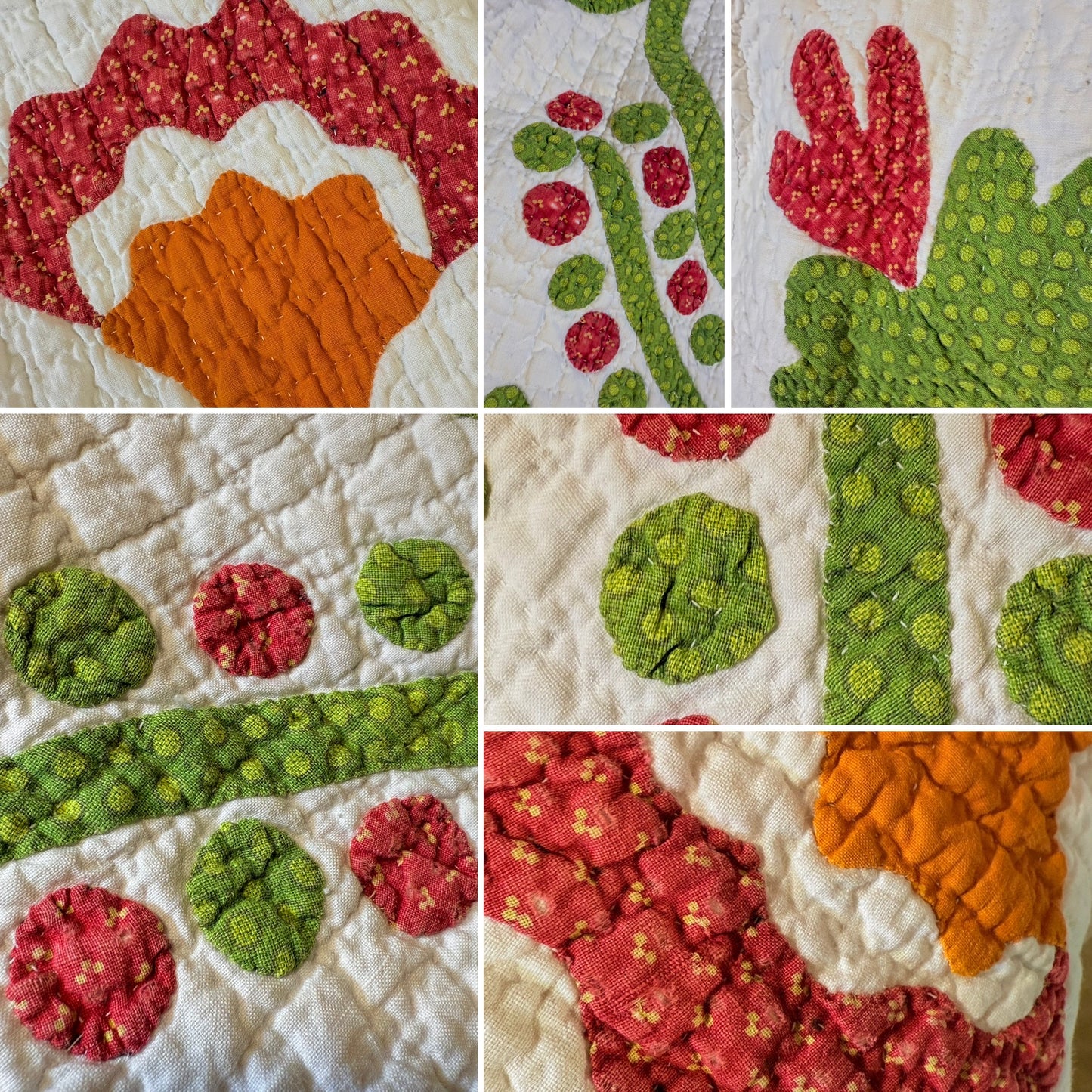 Oak-leaf and Berries Applique Quilt with Border
