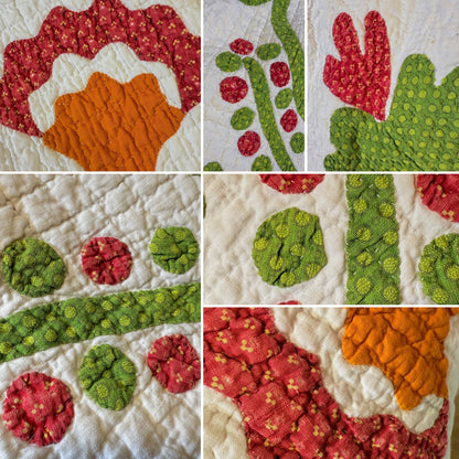 Oak-leaf and Berries Applique Quilt with Border