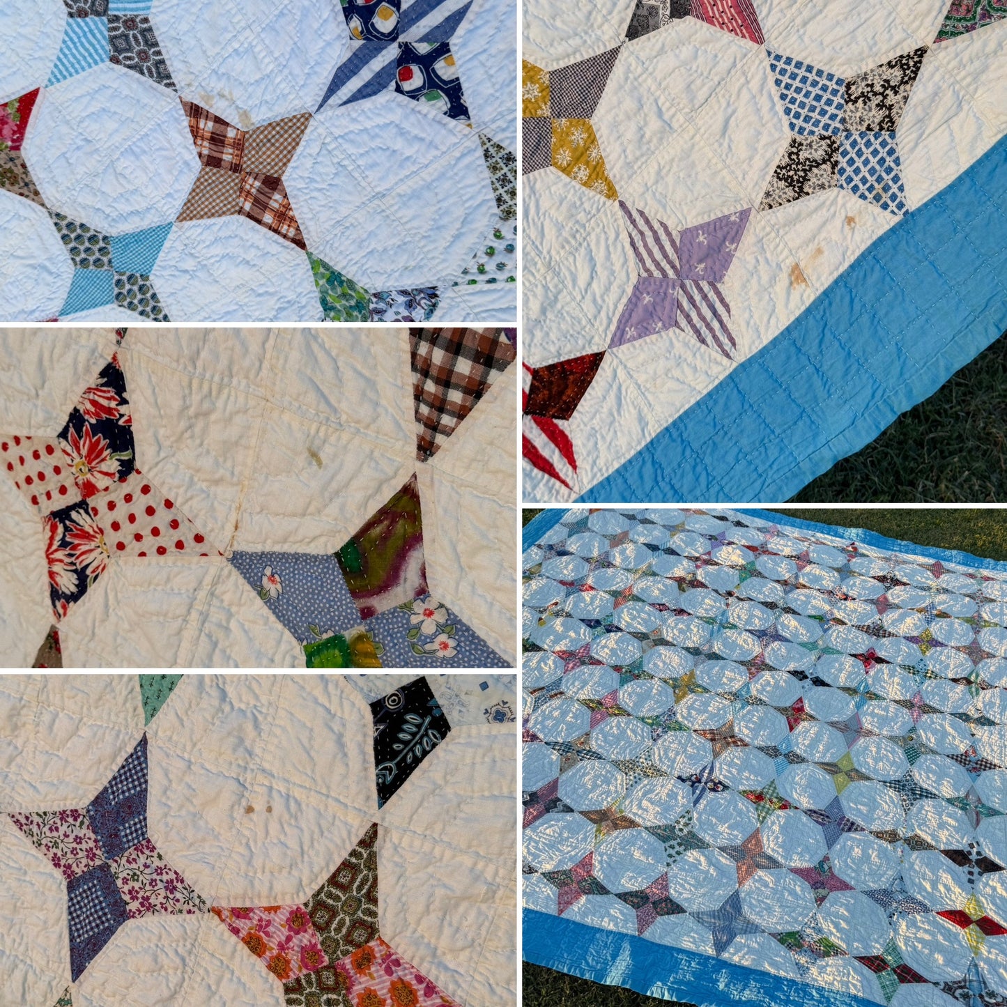 Scrappy Periwinkle Stars Quilt