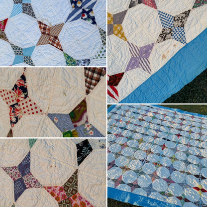 Scrappy Periwinkle Stars Quilt