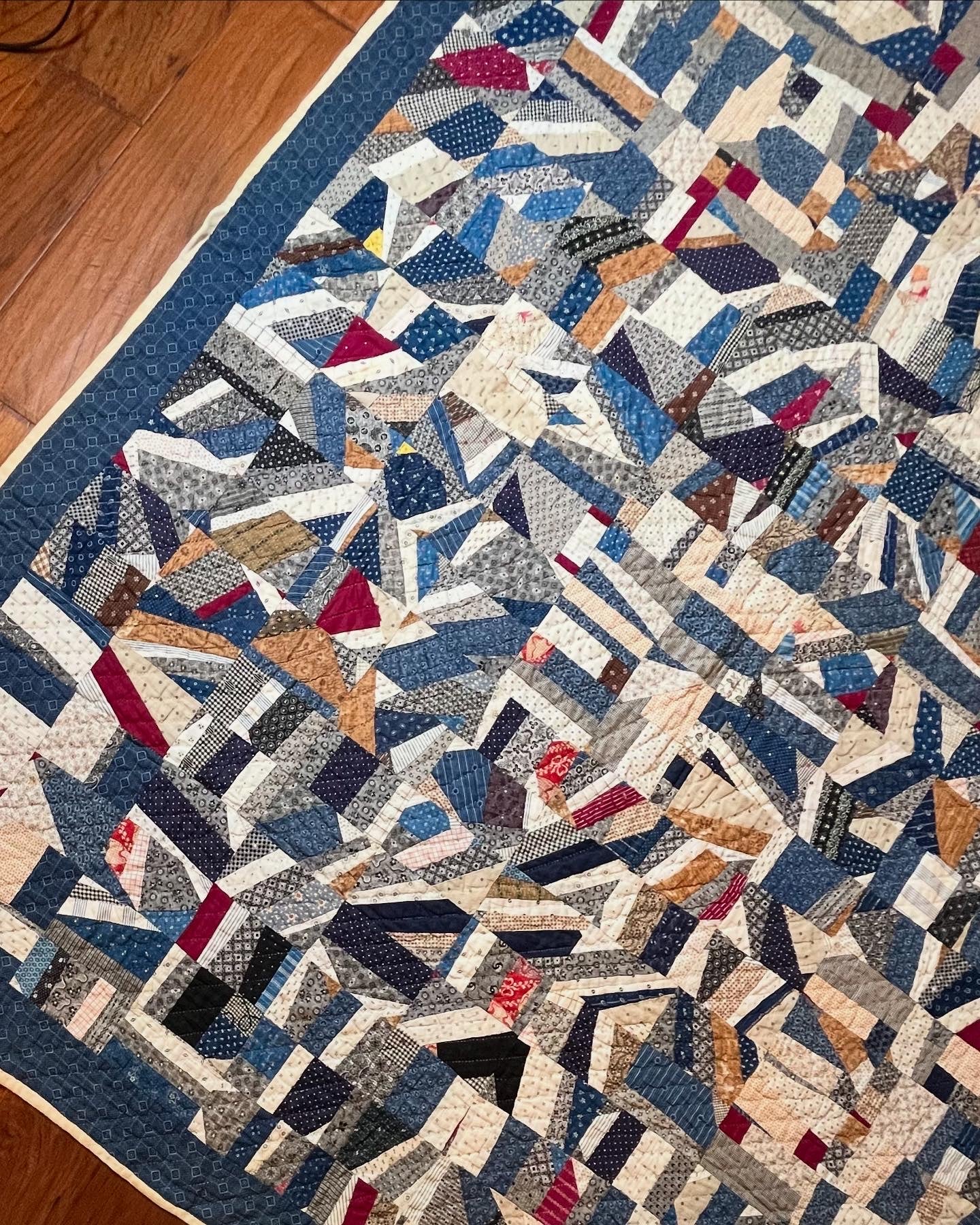 Scrappy Abstract Confetti Cotton Crazy Quilt