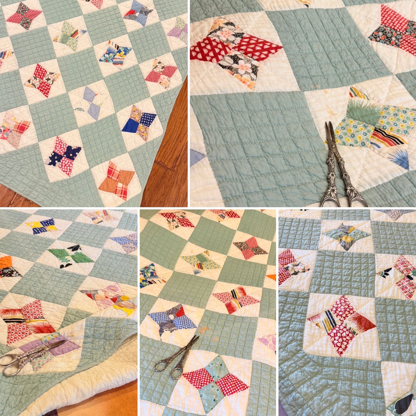Scrappy 4 Point Stars Variation Quilt