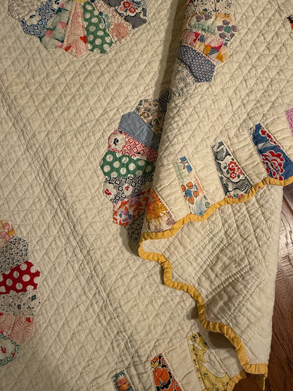 Dresden Plate Quilt with Cone Border