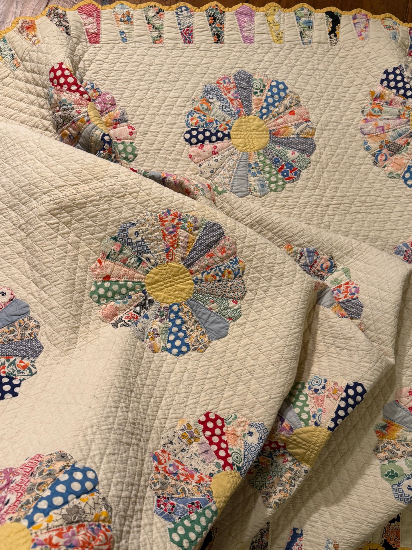 Dresden Plate Quilt with Cone Border