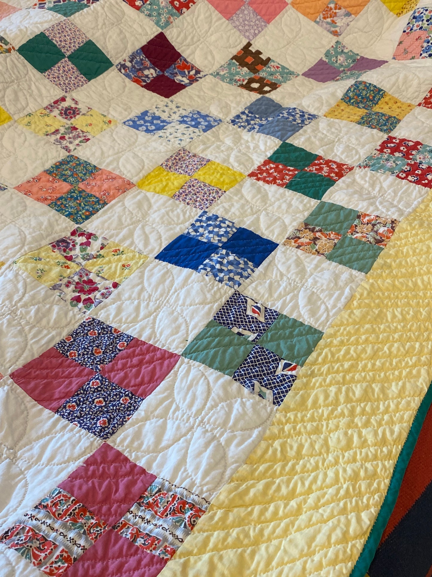 Scrappy 4 Patch Vintage Quilt