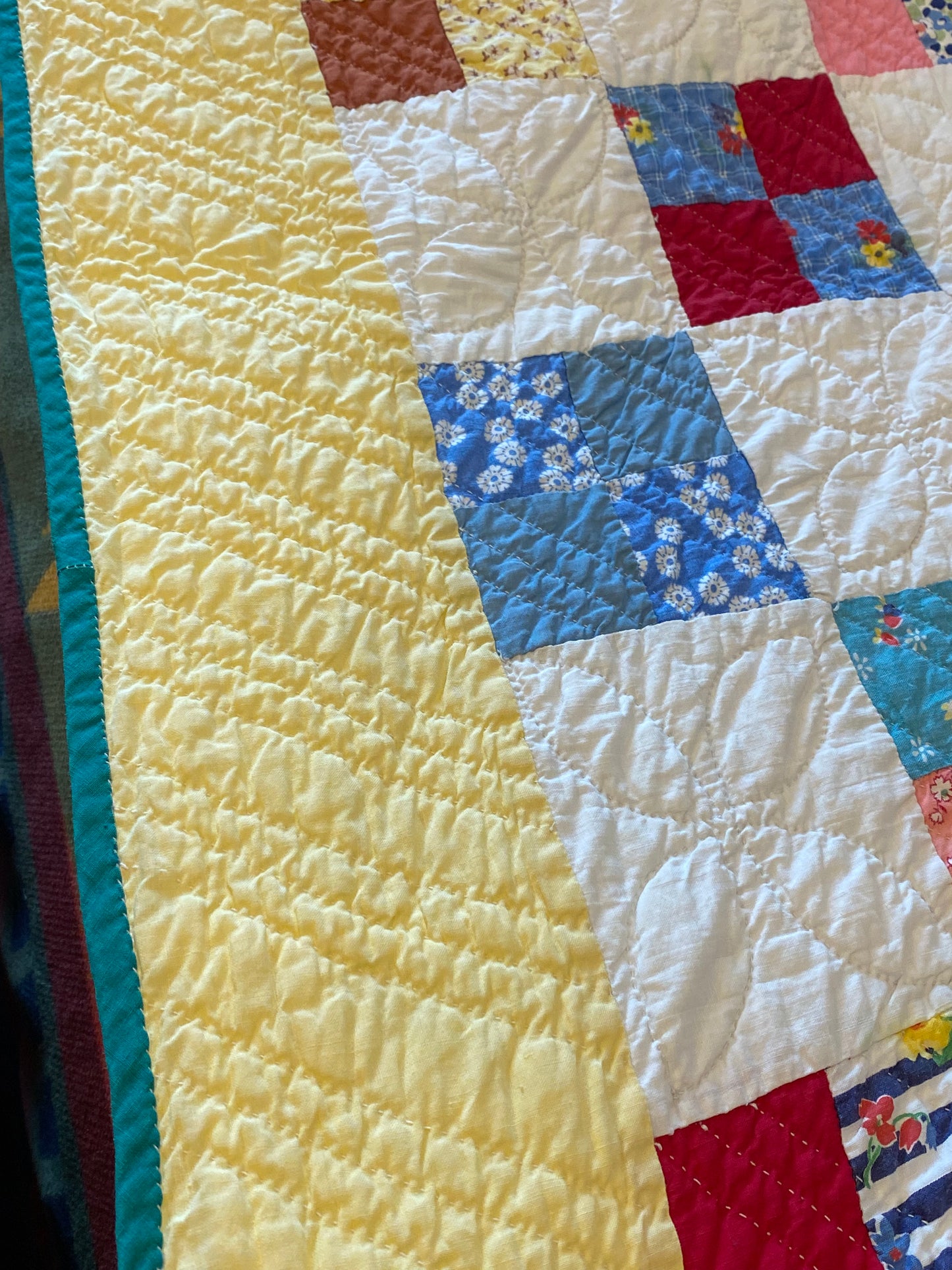 Scrappy 4 Patch Vintage Quilt