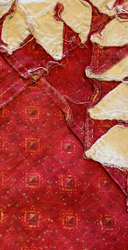 Feathered Stars Quilt Top with Border circa 1840’s