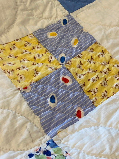 Scrappy 4 Patch Vintage Quilt