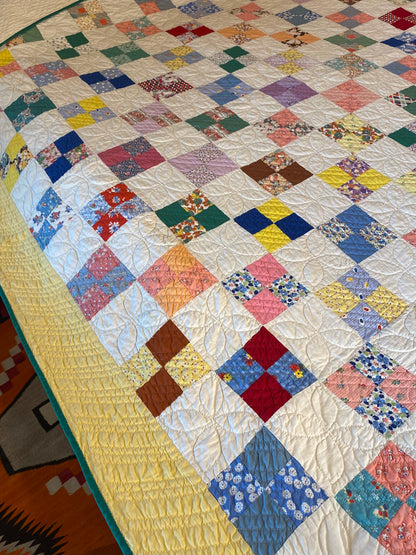 Scrappy 4 Patch Vintage Quilt