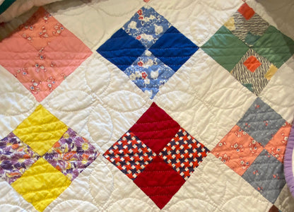 Scrappy 4 Patch Vintage Quilt