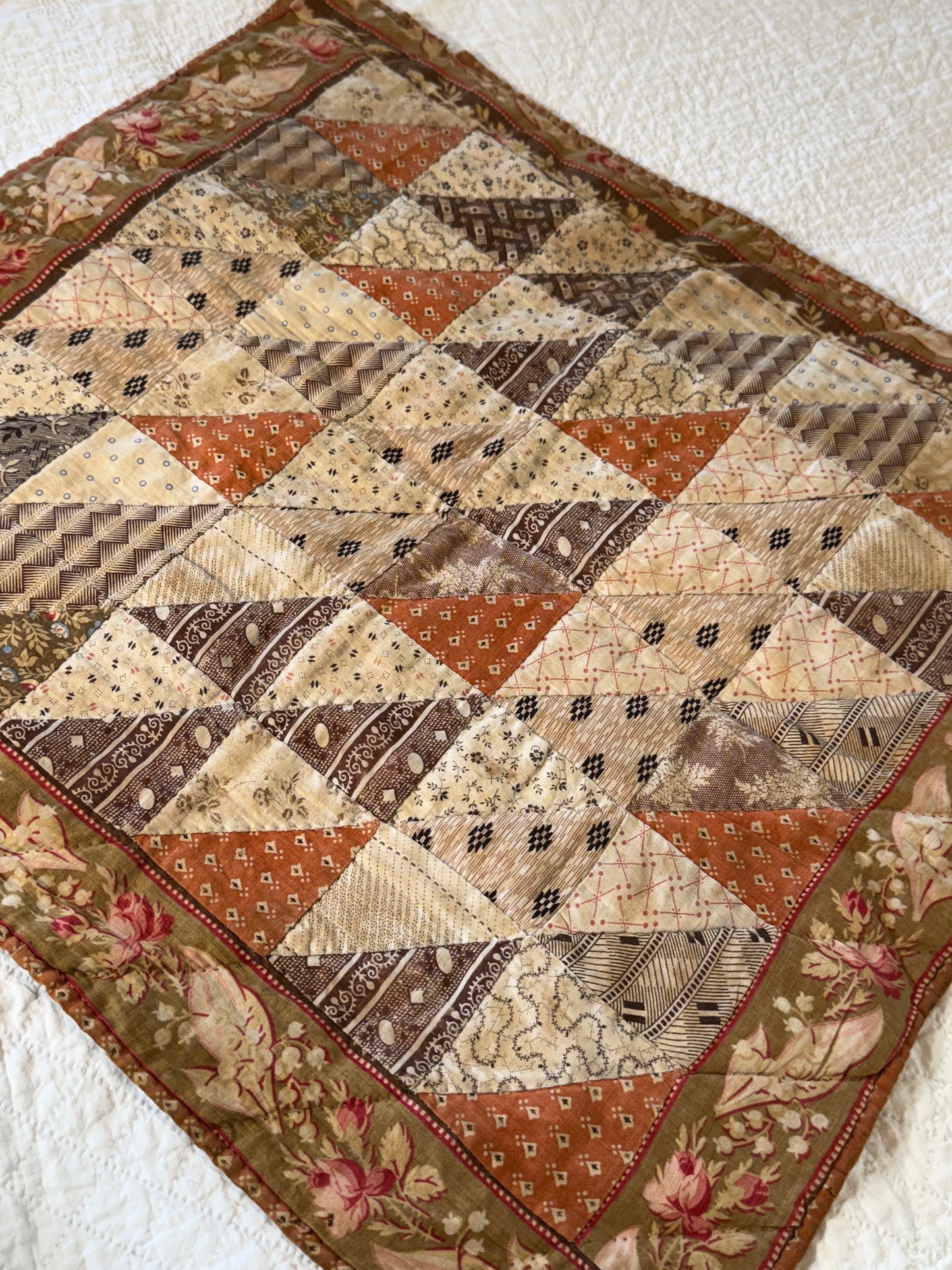 Early 2 Sided Like One Patch Doll Quilt