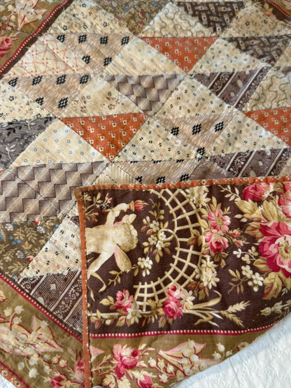 Early 2 Sided Like One Patch Doll Quilt