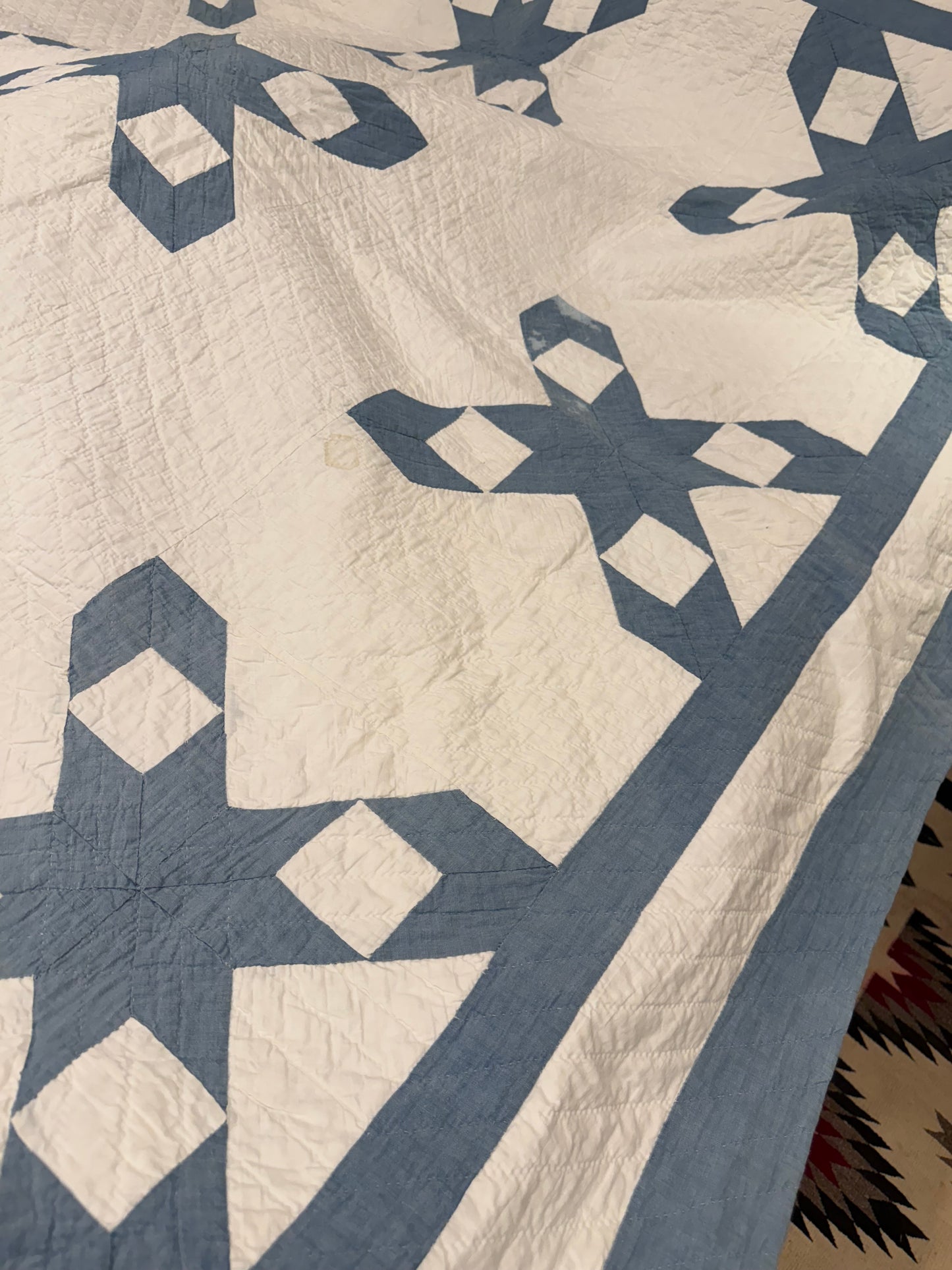 Blue and White Ohio Shooting Stars Quilt