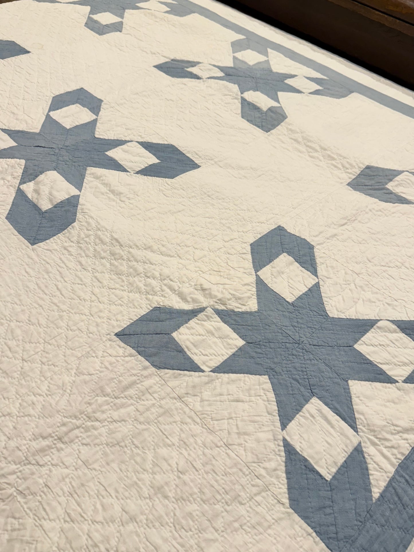 Blue and White Ohio Shooting Stars Quilt