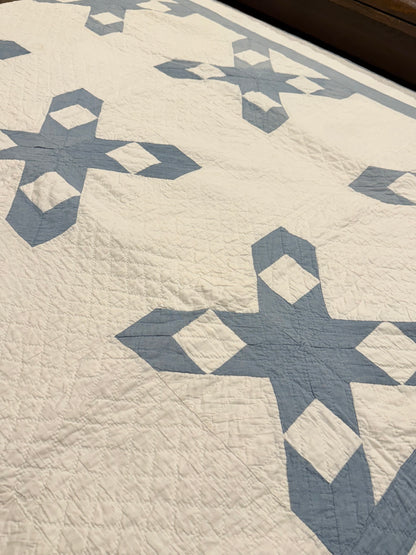 Blue and White Ohio Shooting Stars Quilt