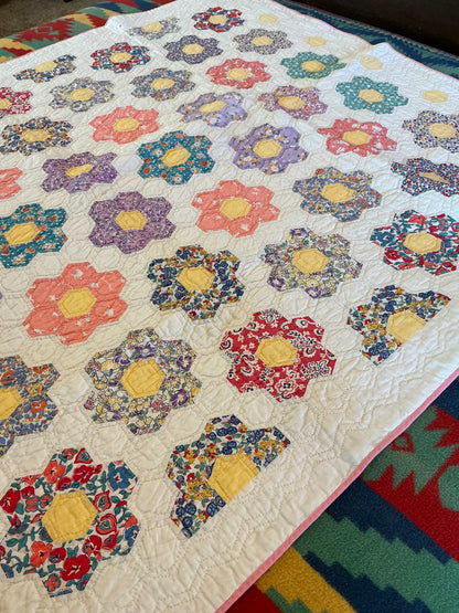 Smaller Quilt -A Crib or Lap Size Flower Garden Quilt