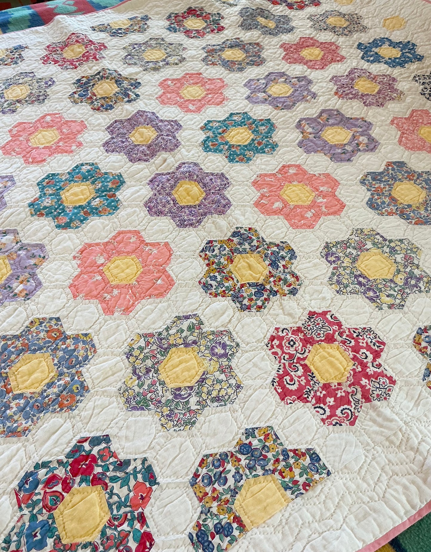 Smaller Quilt -A Crib or Lap Size Flower Garden Quilt